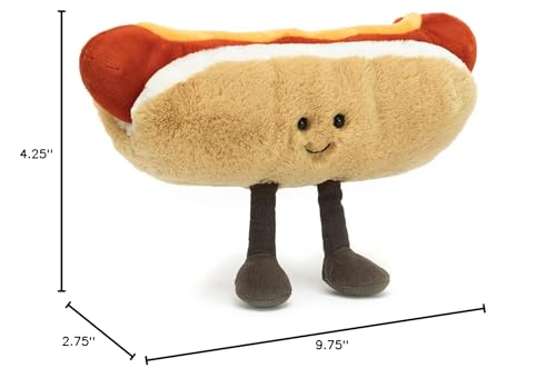Jellycat Amuseables Hot Dog in a picnic basket offers gift or companion