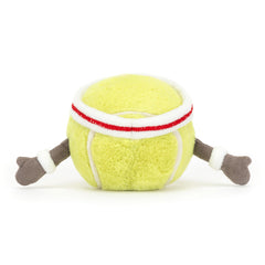 Jellycat Amuseables Tennis Ball with red and white headband for sporty charm
