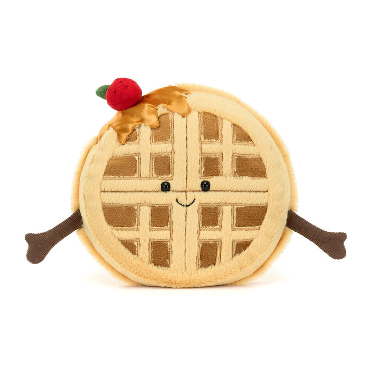 Jellycat Amuseables Rene Waffle embroidery-face detail for cozy mornings