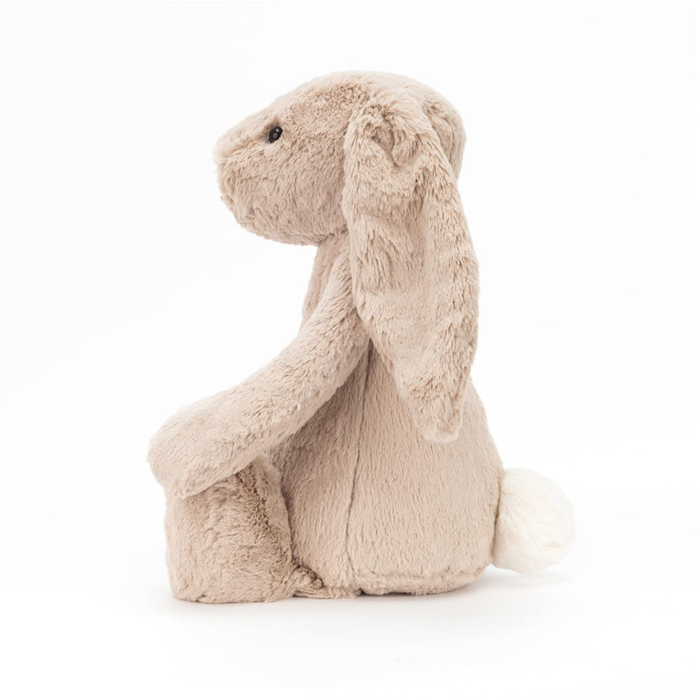 Jellycat Bashful Beige Bunny ears closeup emphasizing floppy ears and charm