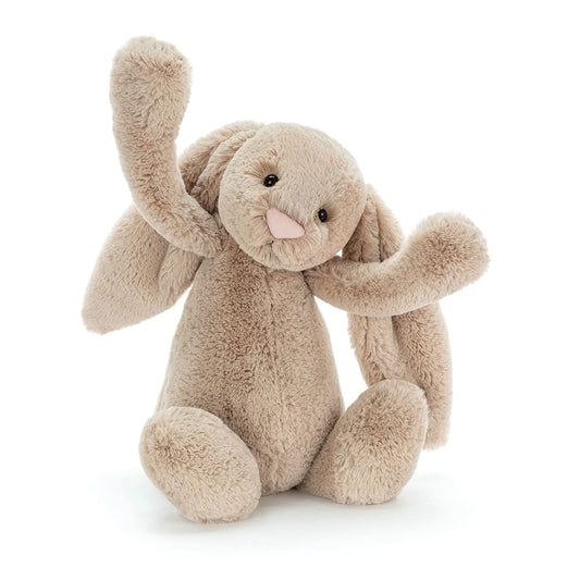 Jellycat Bashful Beige Bunny close-up of soft fur for comforting hugs.