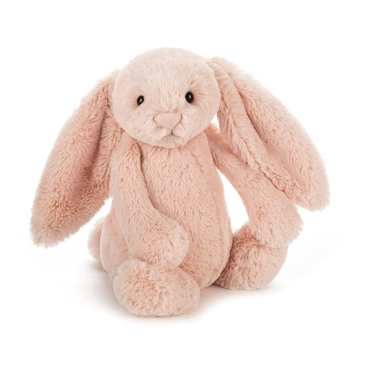 Jellycat Bashful Blush Bunny with soft fur for comforting cuddles.
