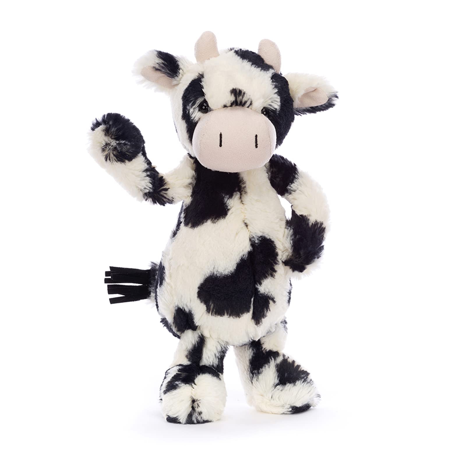 Jellycat Bashful Calf with soft fur for gentle hugs.