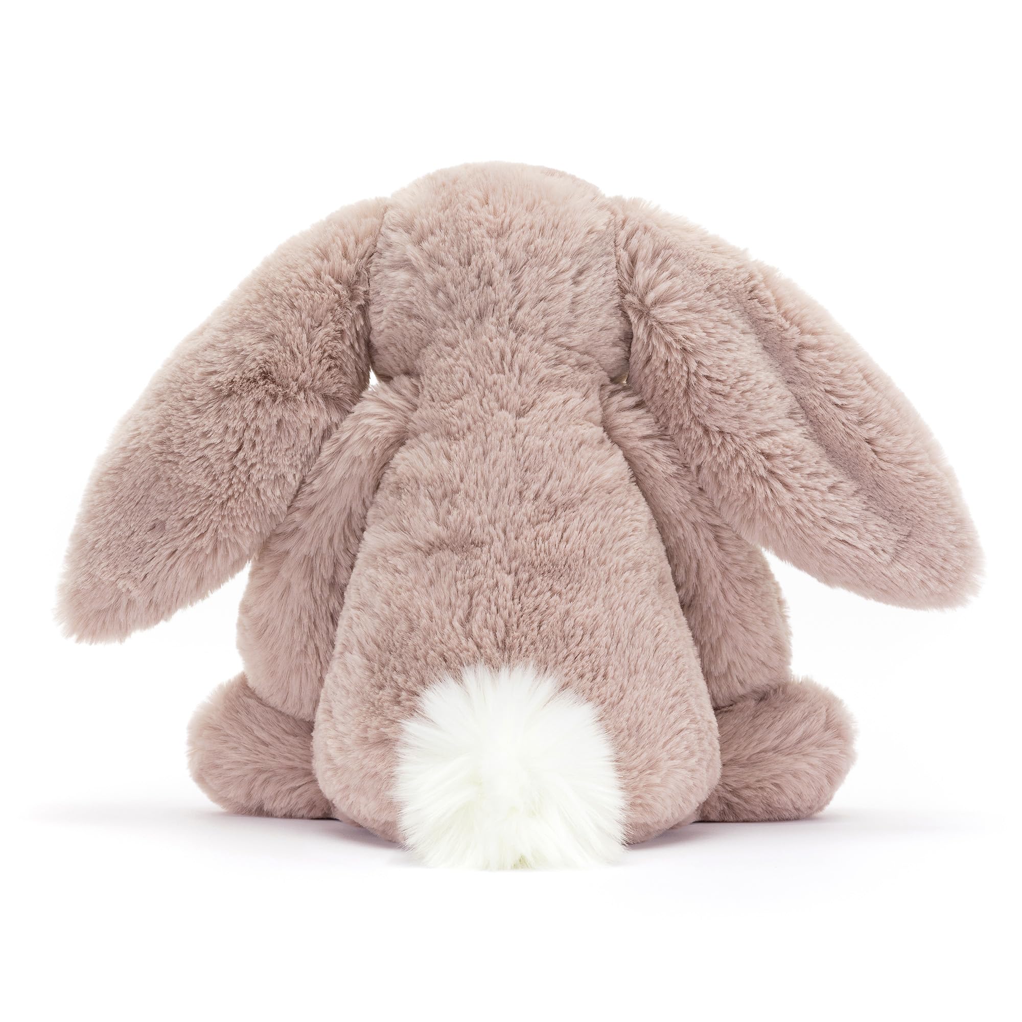 Jellycat Bashful Luxe Rosa Bunny close-up nose, pink sparkle detail.