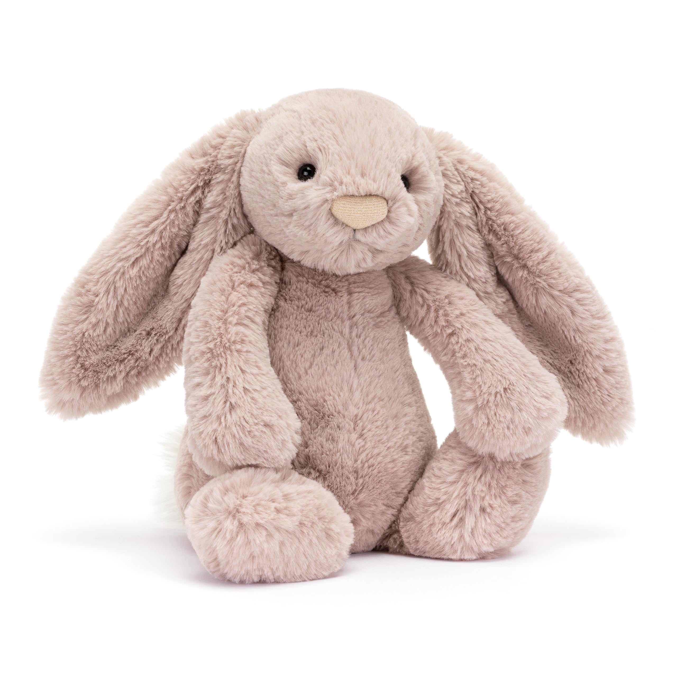 Jellycat Bashful Luxe Rosa Bunny front view, ultra-soft plush for cuddling.