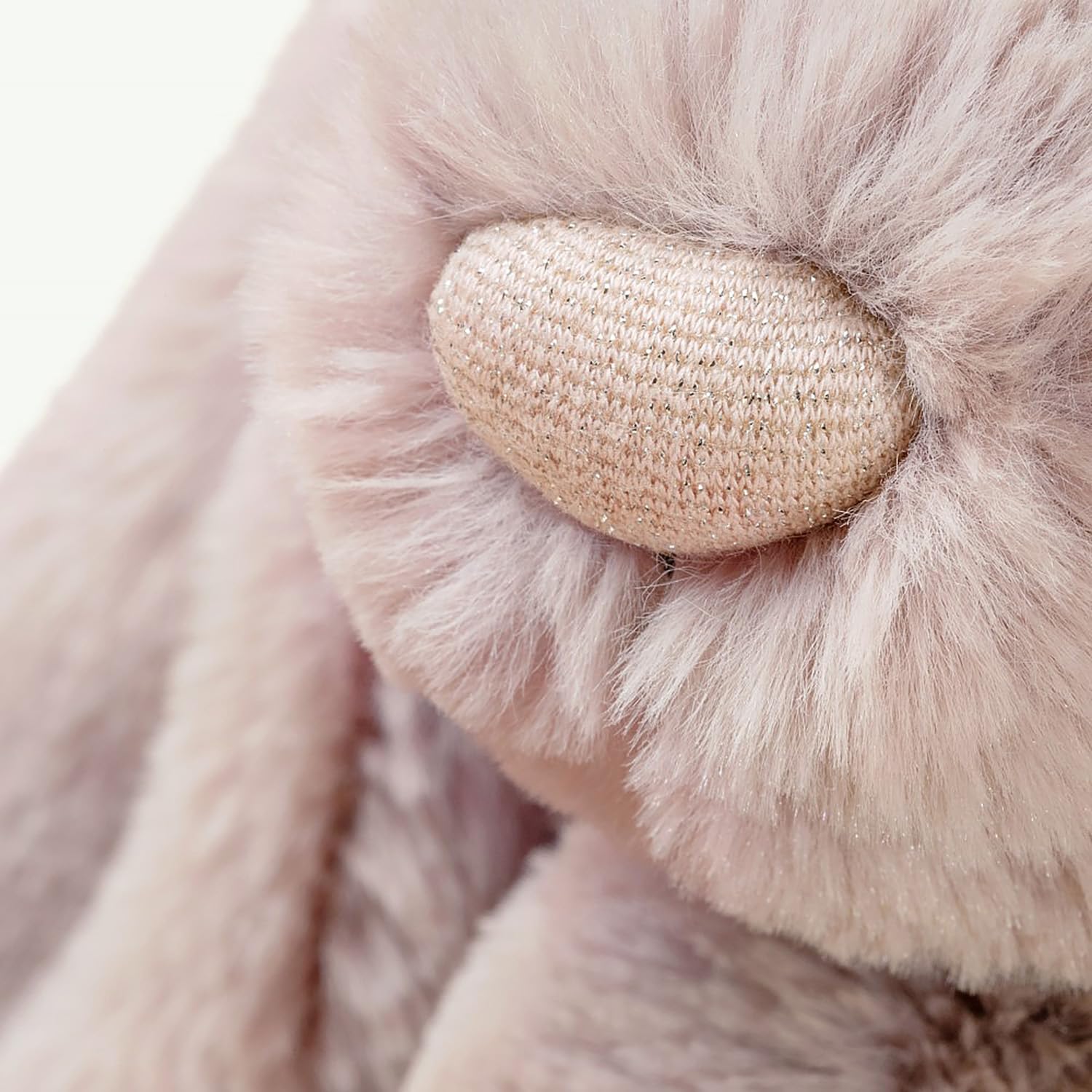 Jellycat Bashful Luxe Rosa Bunny tail detail, white cottonball tail.