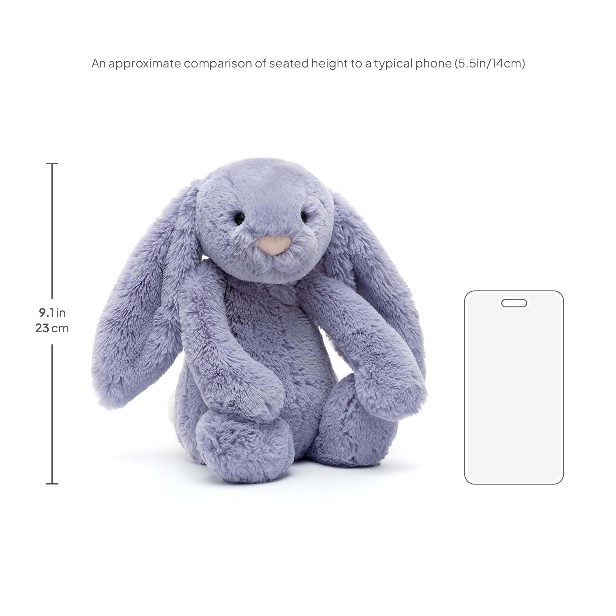 Jellycat Viola Bunny cozy cuddle pose supports comforting companionship.