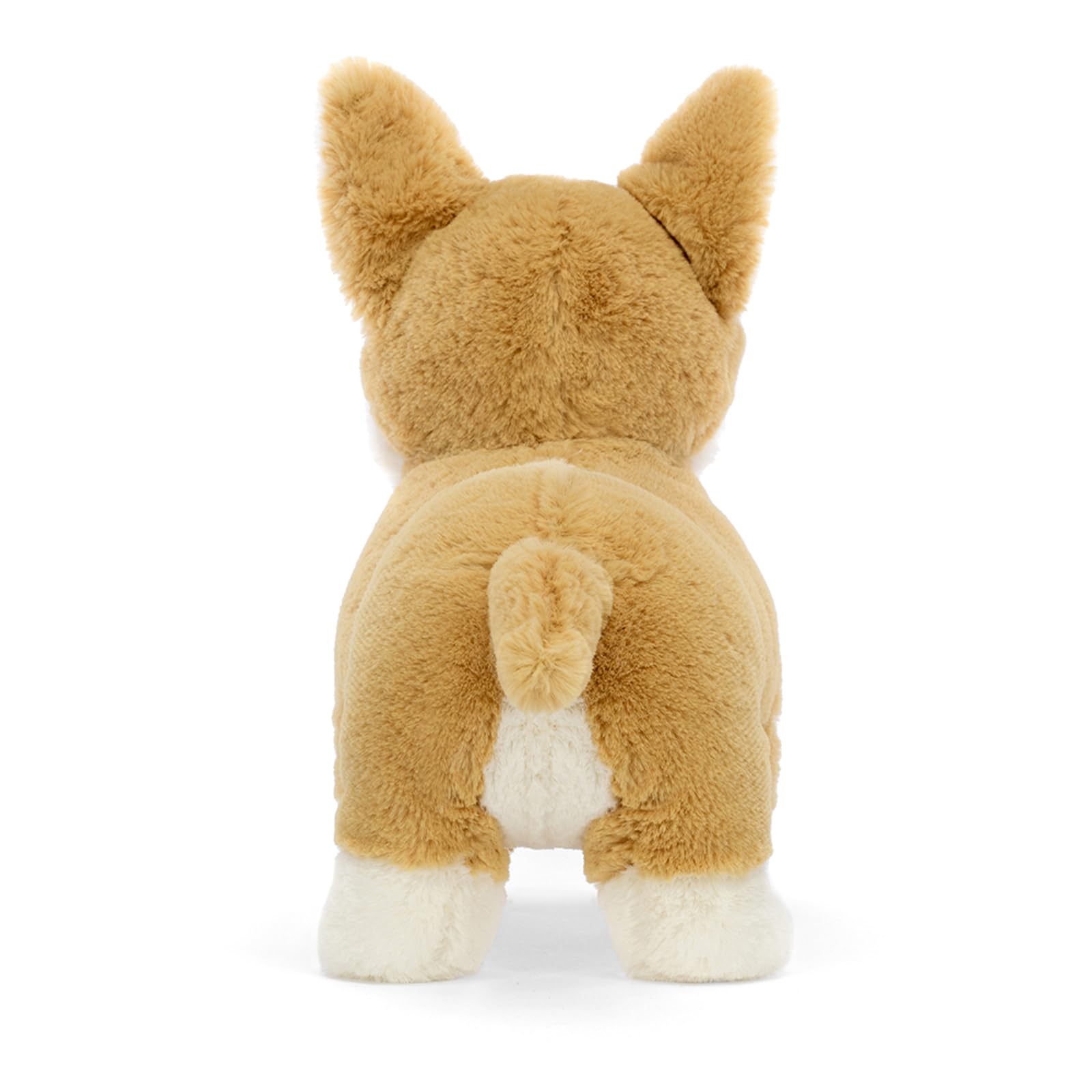 Jellycat Betty Corgi plush face closeup emphasizes features and inviting expression.