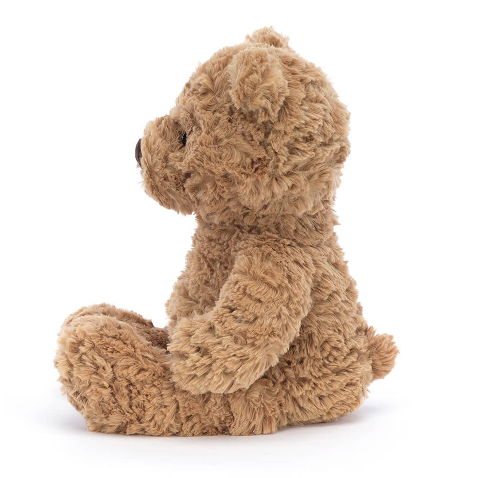 Soft premium fabric texture of Jellycat Bumbly Bear for gentle hugs.