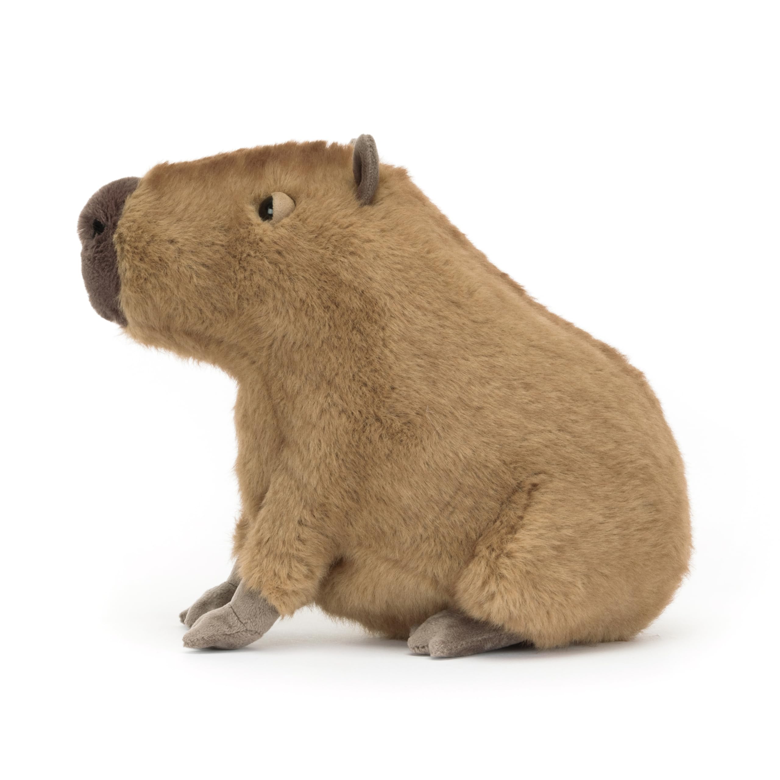 Jellycat Clyde Capybara fur texture with premium plush feel.