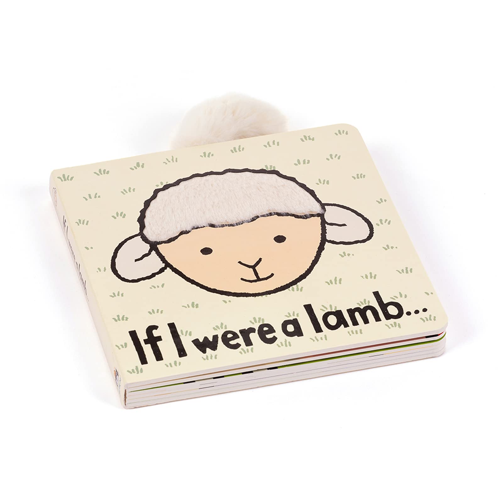 Jellycat If I Were a Lamb fluffy tail detail supports grasping and exploration.