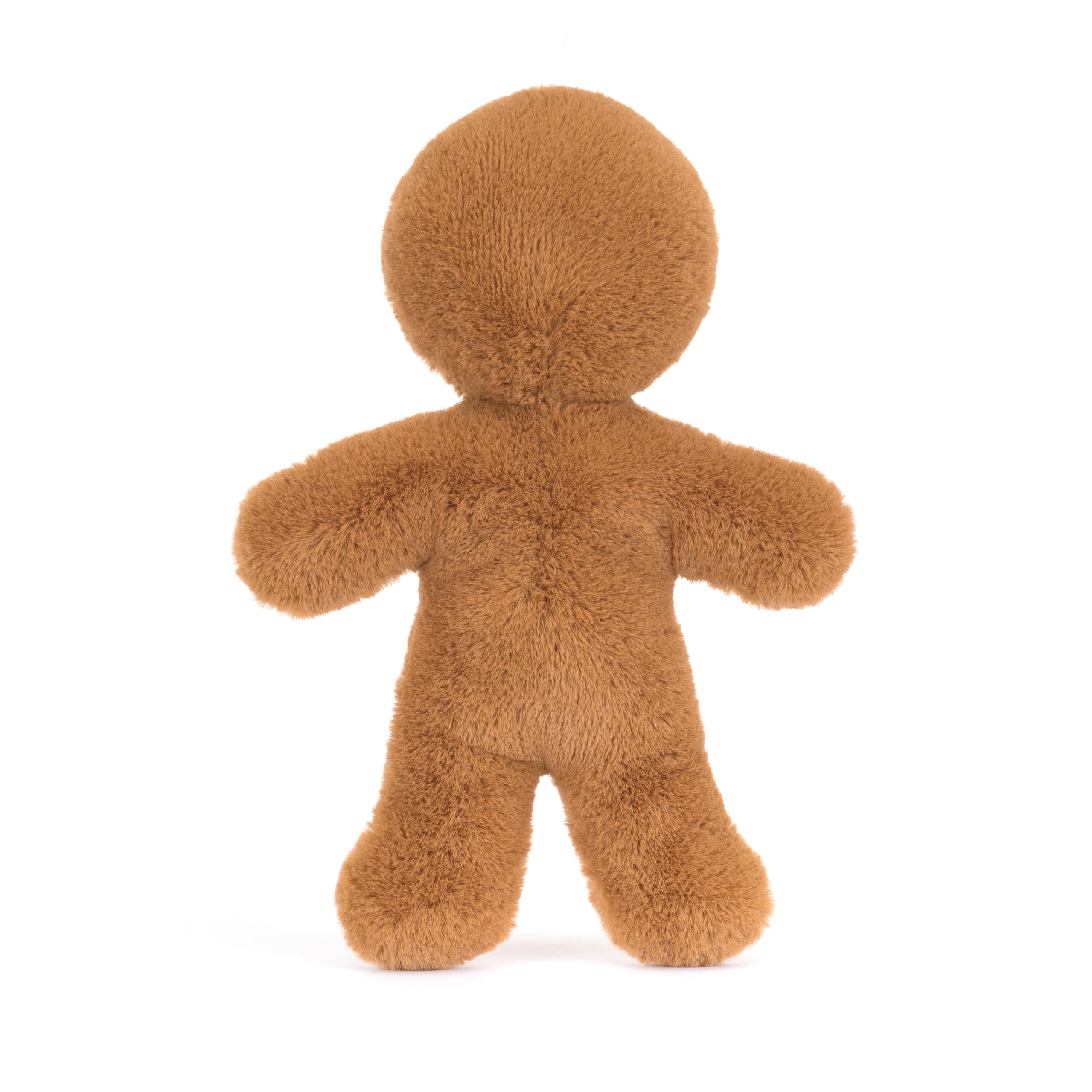 Jellycat Jolly Gingerbread Fred shows stitched icing details on plush.