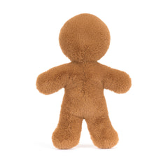 Jellycat Jolly Gingerbread Fred shows stitched icing details on plush.