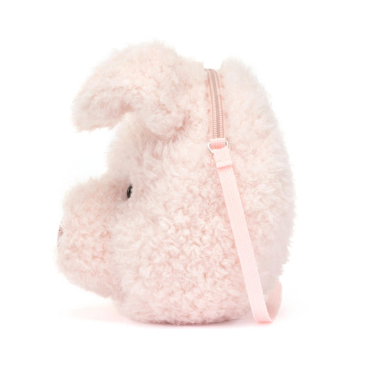 Jellycat Little Pig Plush Bag crossbody strap detail for all-day comfort