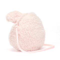 Jellycat Little Pig Plush Bag close-up fur texture, premium plush feel