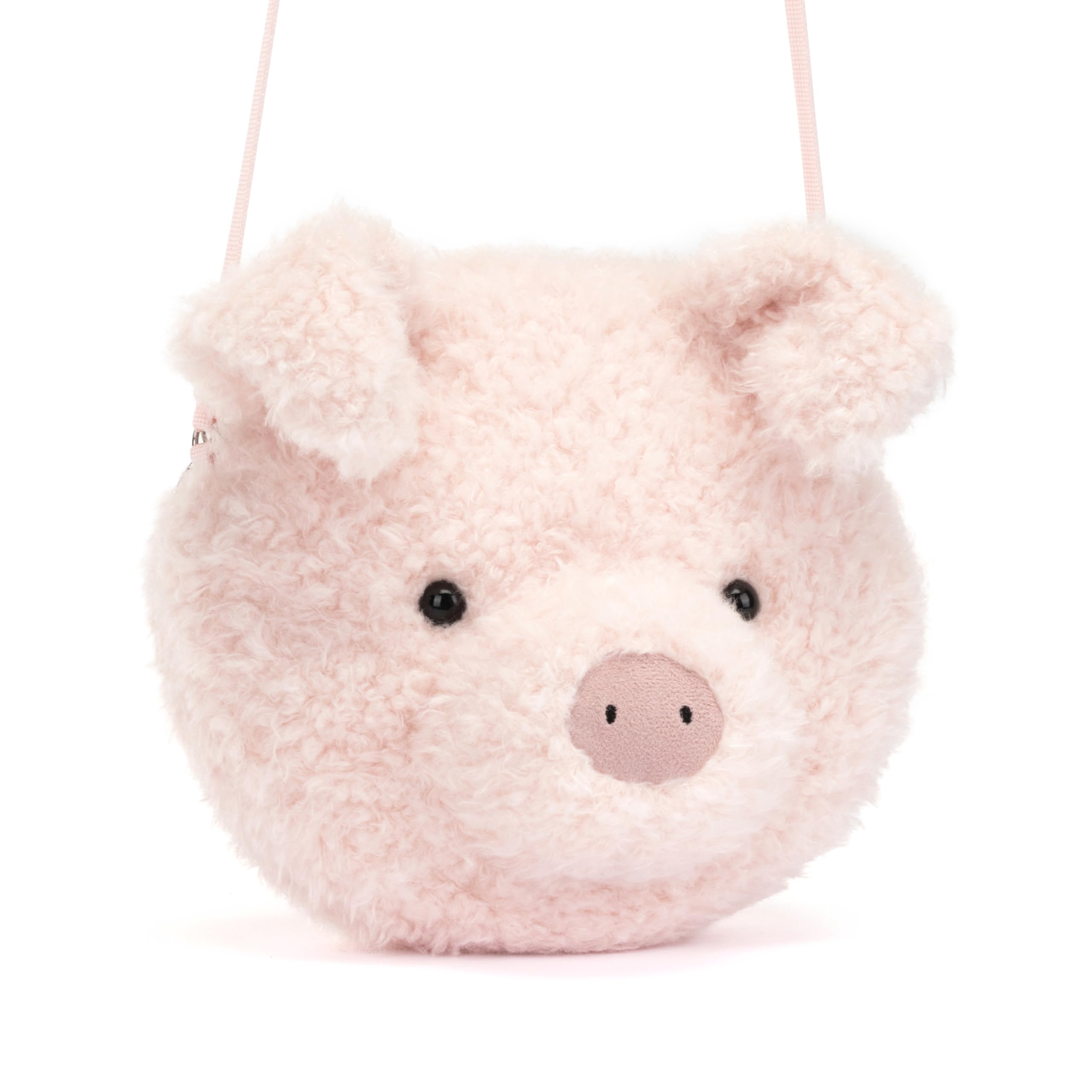 Jellycat Little Pig Plush Bag bubblegum snout and floppy ears