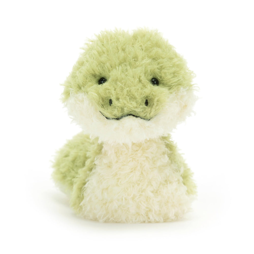 Jellycat Little Snake stitched nose and wavy smile add character for imaginative play.