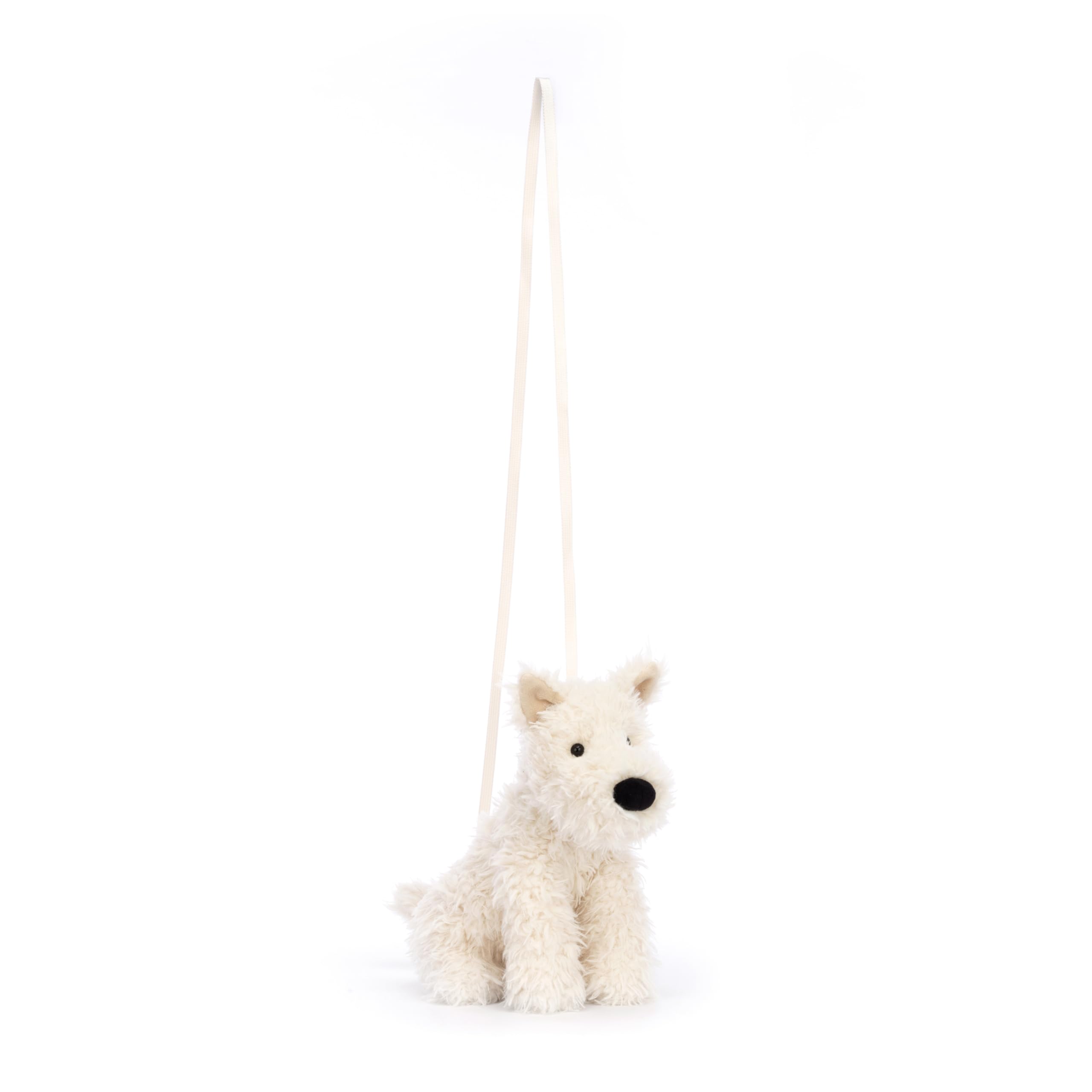 Jellycat Munro Scottie Dog Bag in use with phone and keys for everyday outings.