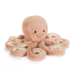 Jellycat Odell Octopus front view, soft cuddle companion for kids.