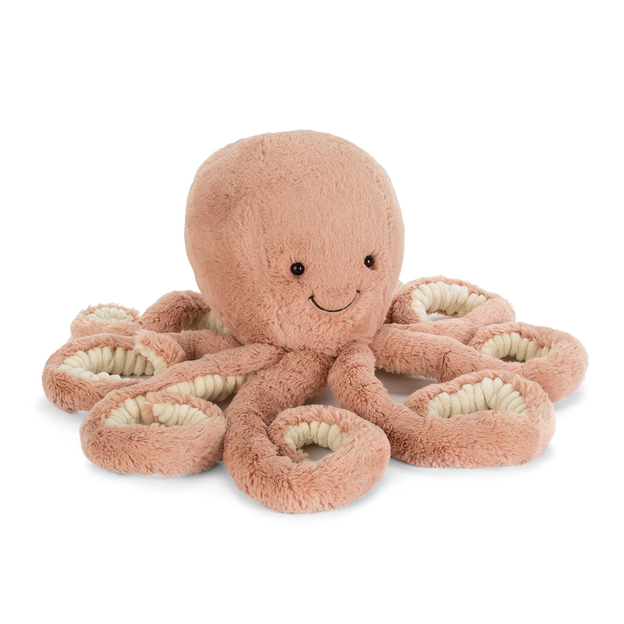 Jellycat Odell Octopus plush with a smiling face for cozy hugs and imaginative play