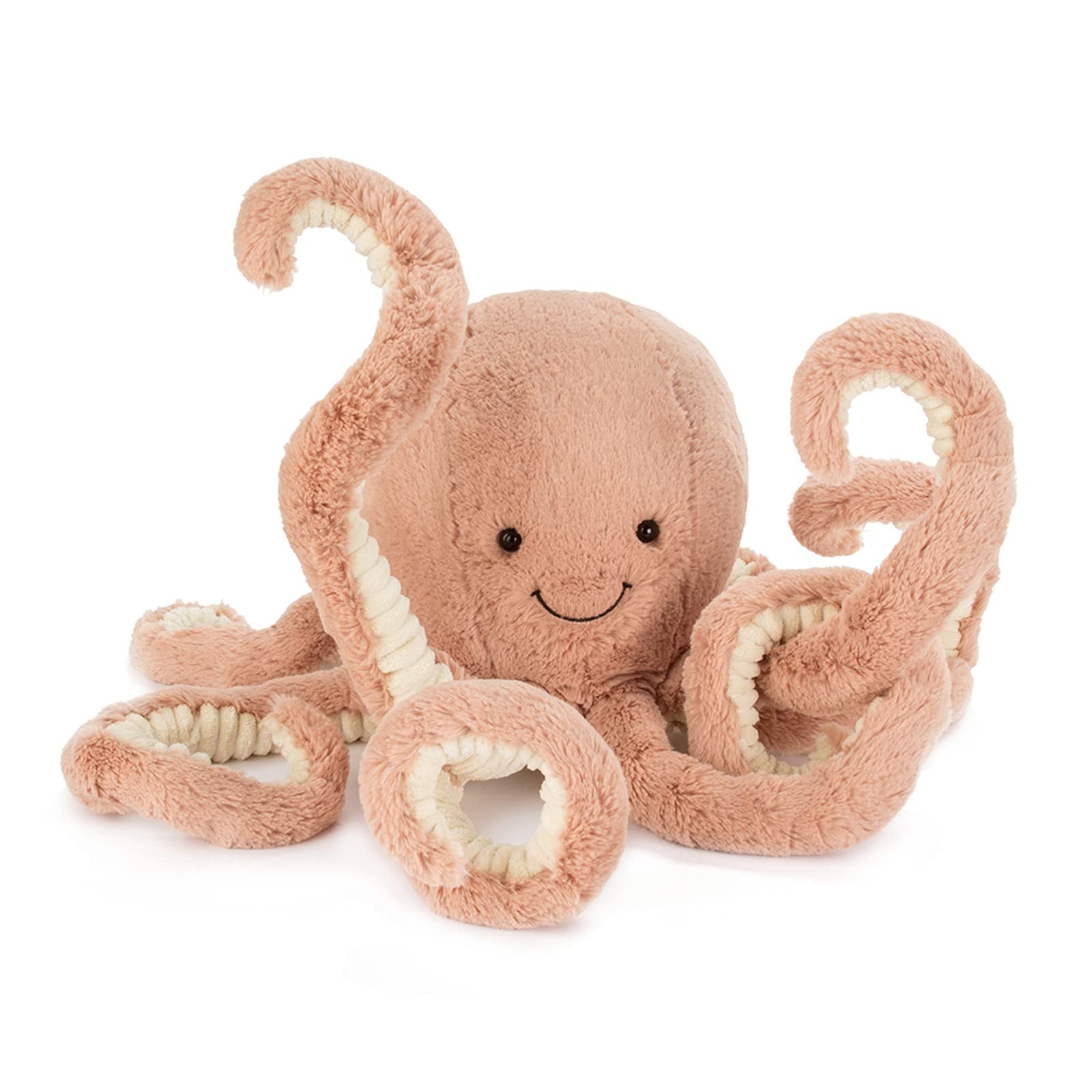 Jellycat Odell Octopus tentacles detail, playful sensory buddy for imaginative play.