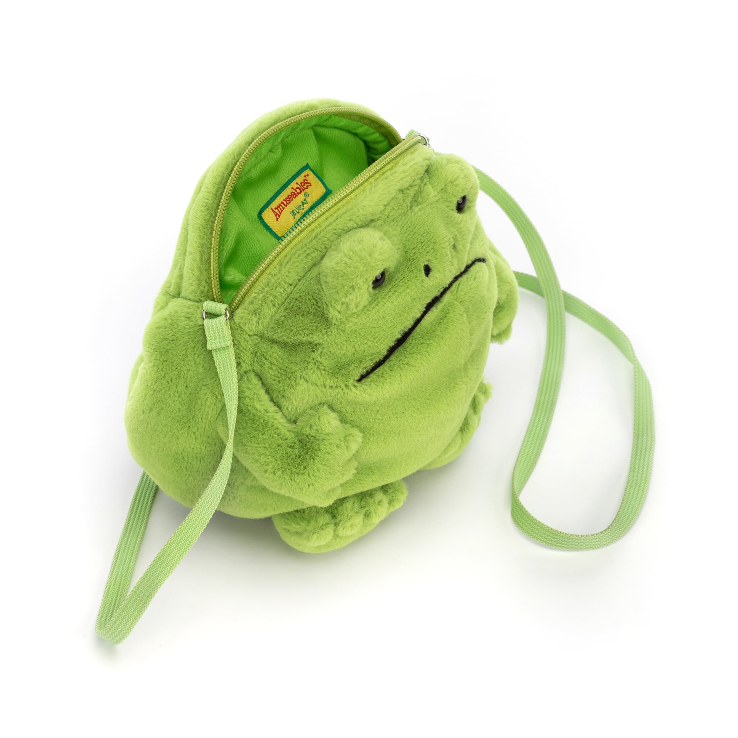 Jellycat Ricky Rain Frog plush fabric texture close up highlights soft premium materials