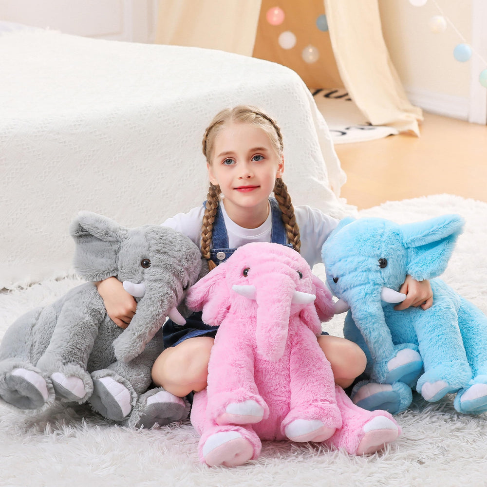 JellyMallow Elephant being hugged by a child for comfort and companionship