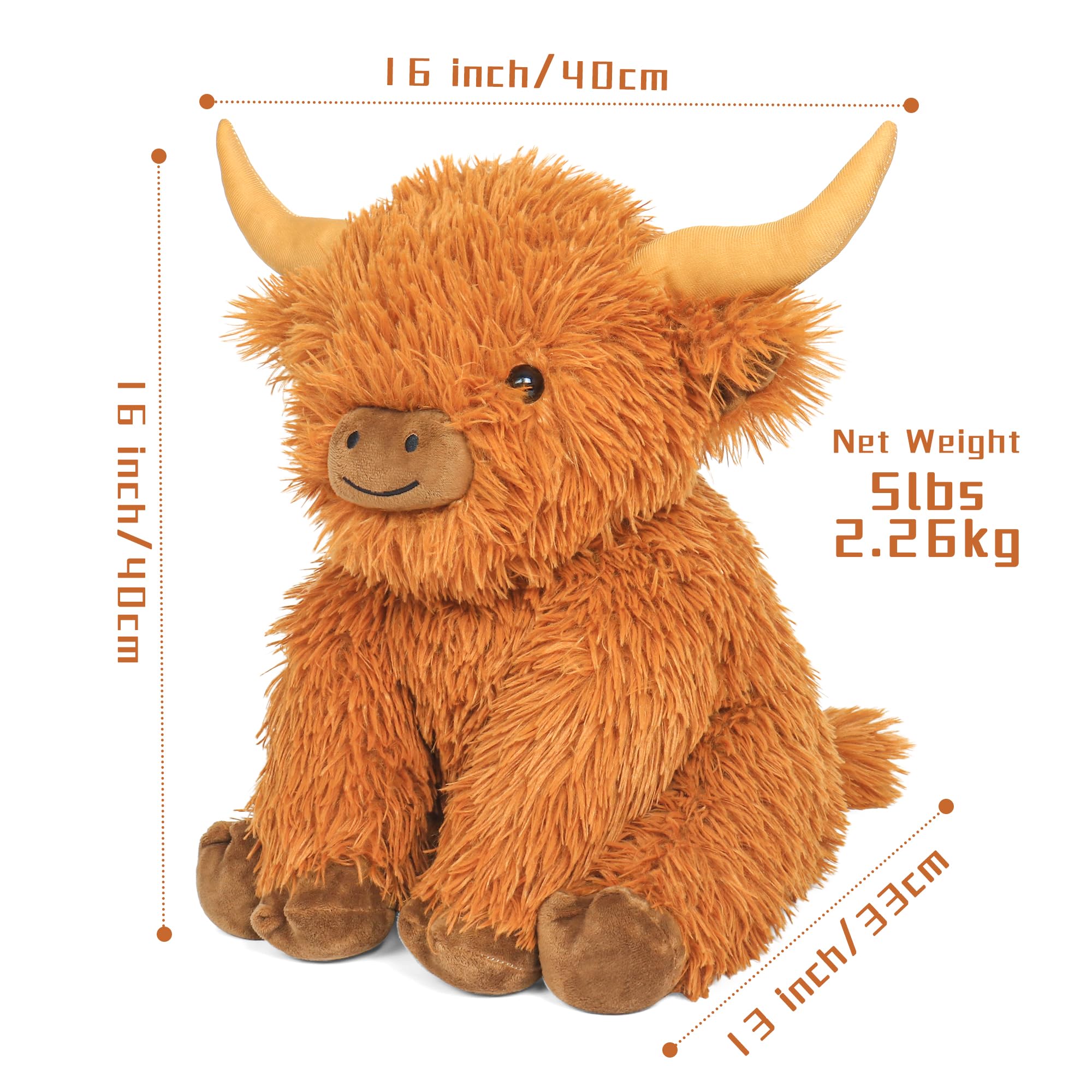 JellyMallow Highland Cow face detail highlights a friendly expression for comforting companionship.
