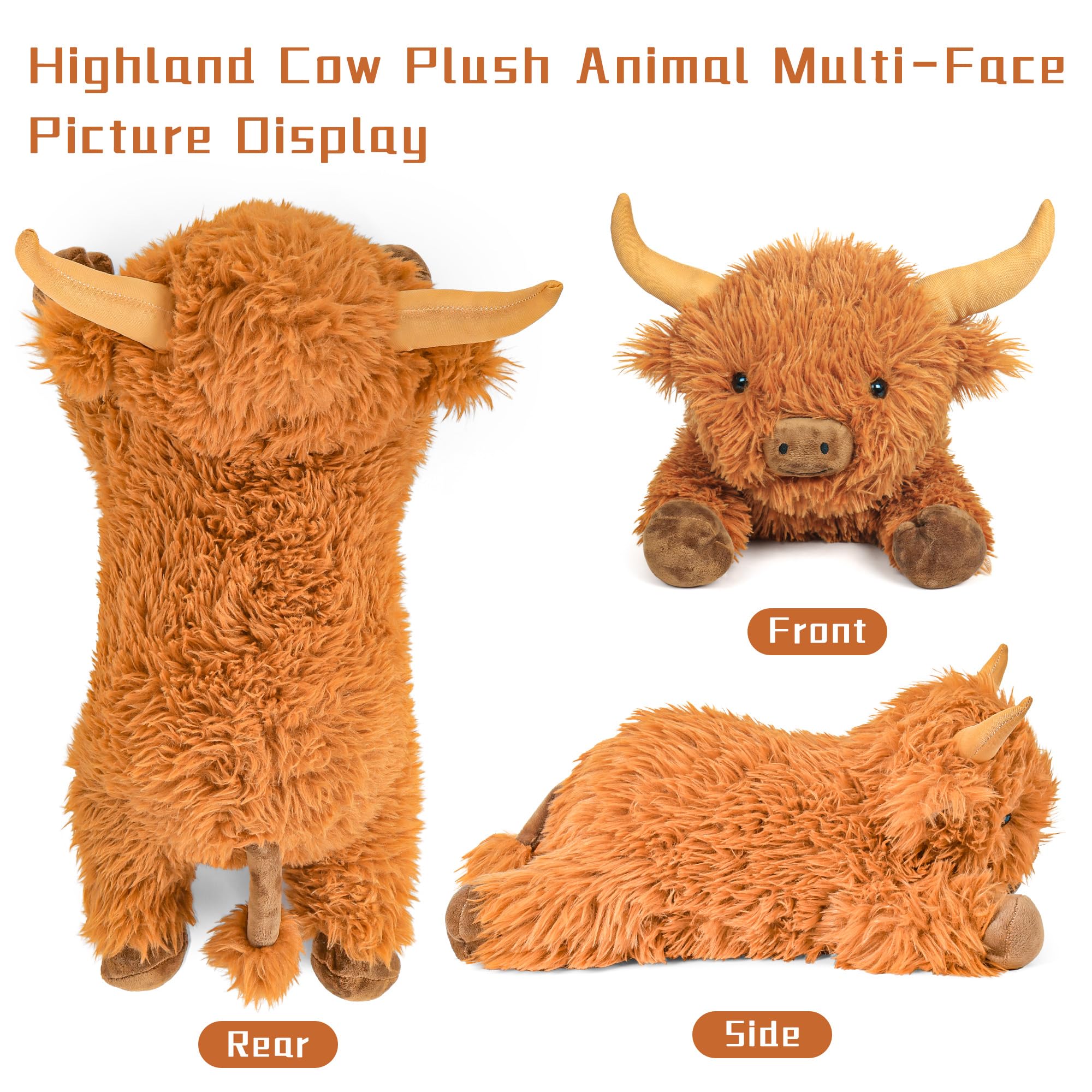 Authentic Highland design with fluffy fabric and faux horns in JellyMallow plush