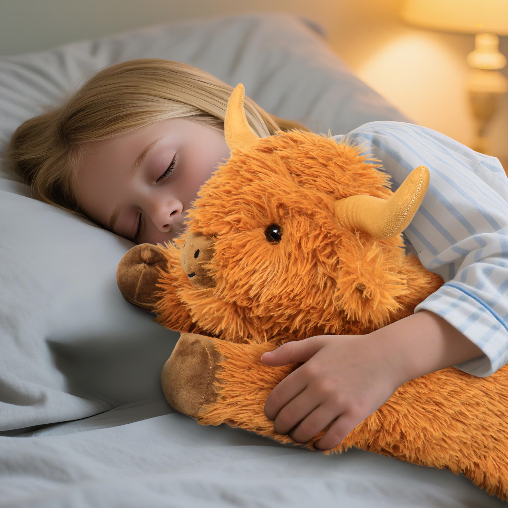 Travel companion JellyMallow Highland Cow plush for journeys