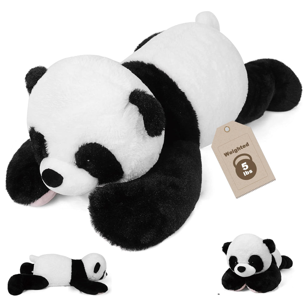 JellyMallow Panda weighted plush, 24-inch cuddle size for cozy relaxation.