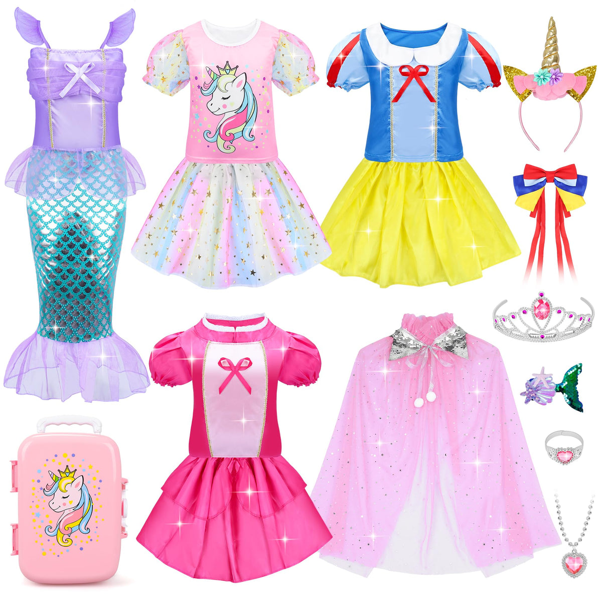 JEMSHE princess dress-up ensemble for imaginative play and storytelling fun.