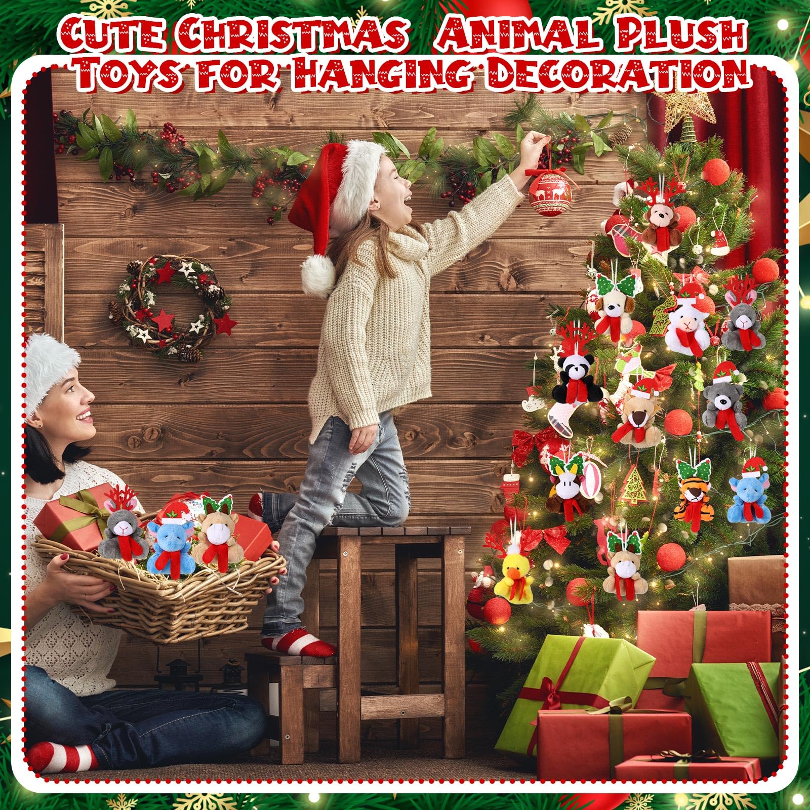 Jenaai mini stuffed bear ornament for cheerful holiday decor and exchanges