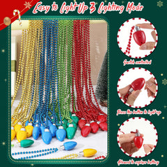 Jenaai Christmas bulb necklace doubles as decor for parties.