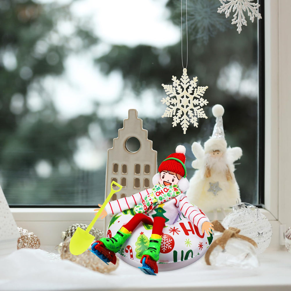 Jenaai doll inflatable snow tube and shovel spark interactive winter decor.