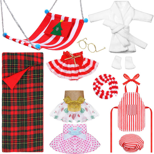 Jenaai elf clothes skirt for dolls, adds festive charm to playtime.