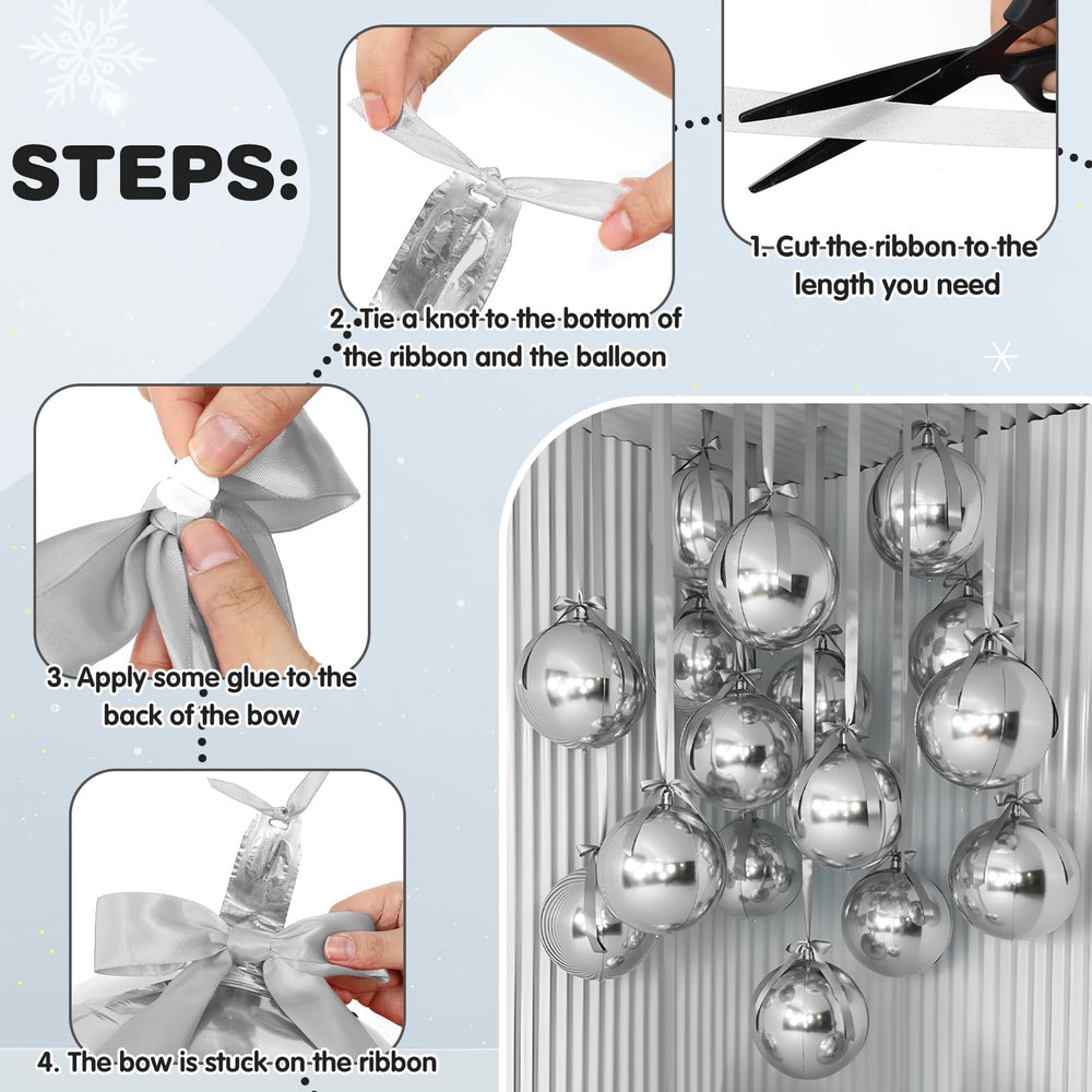 Jenaai giant 22in round silver balloon creates bold focal accents