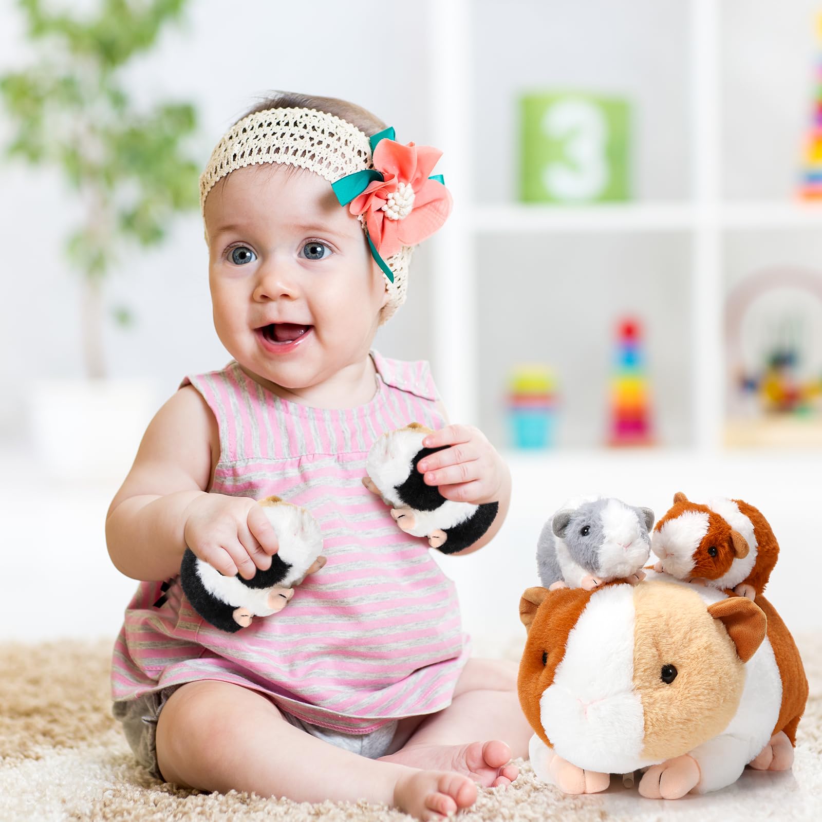 Jenaai guinea pig plush decor set, charming home accent.