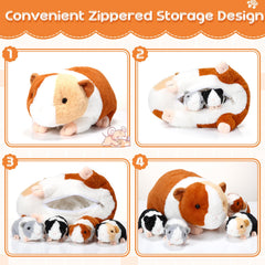Jenaai guinea pig plush with zipper belly for easy access during play.