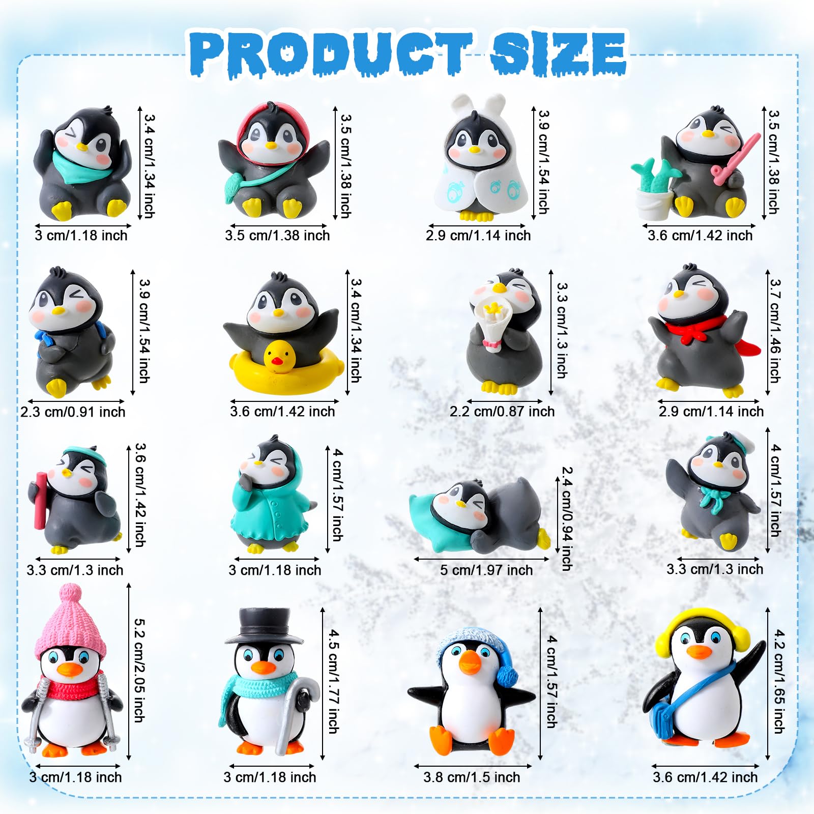 Jenaai mini penguin cake topper detailed close-up