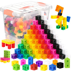 Jenaai orange linking cubes with storage container aids classroom organization and storage.