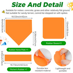 Jenaai rubber throw-down bases offer durable, portable game setup.