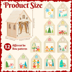Jenaai snowman and Santa motif houses for whimsical holiday displays.