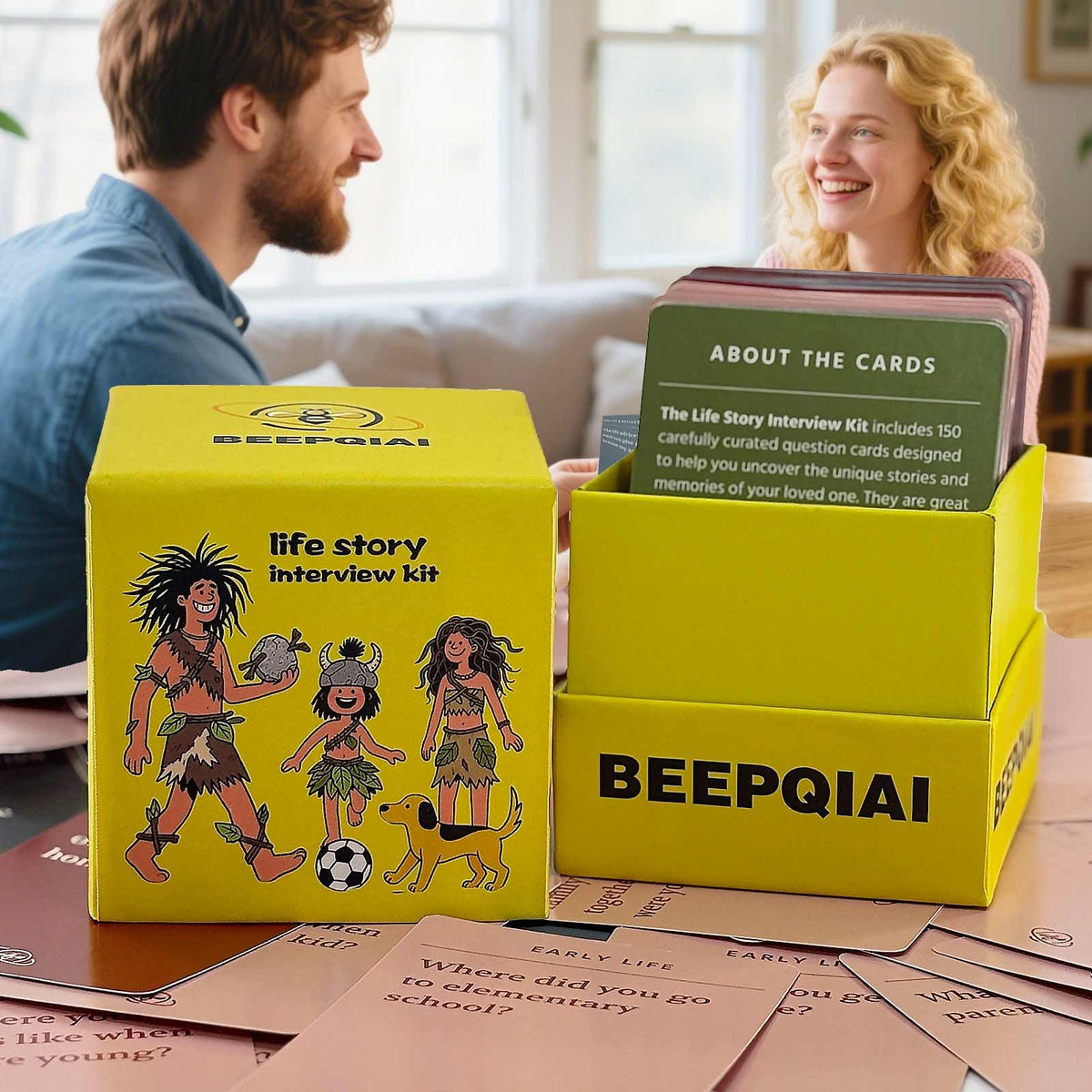 Jendfert Life Story 150-card deck enabling engaging storytelling at gatherings.