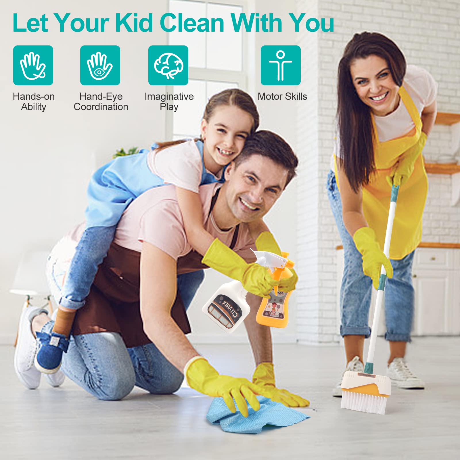 Jenilily rag toy helps teach wiping motions during housekeeping play