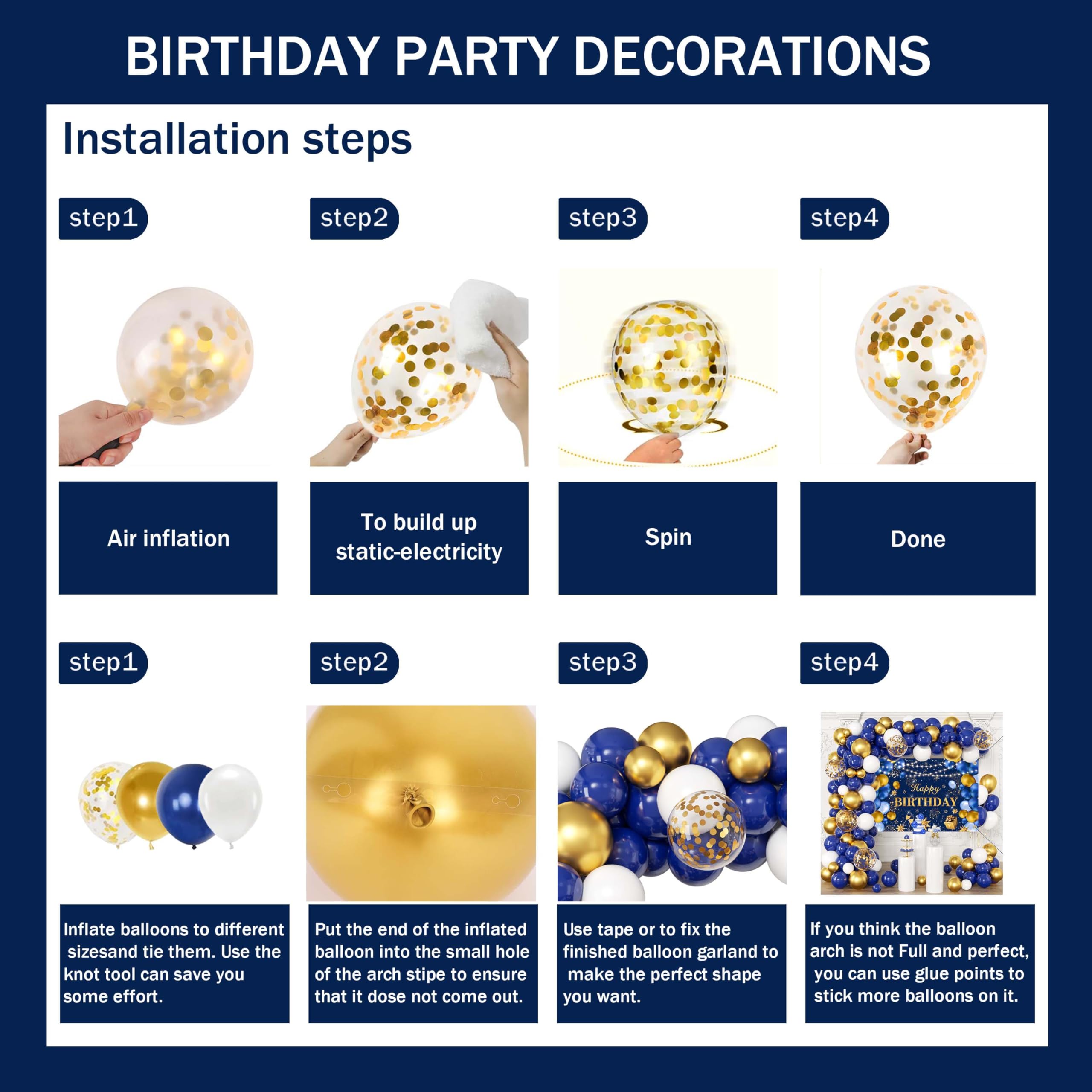 Jenlion Happy Birthday Backdrop with star patterns adds party ambiance.