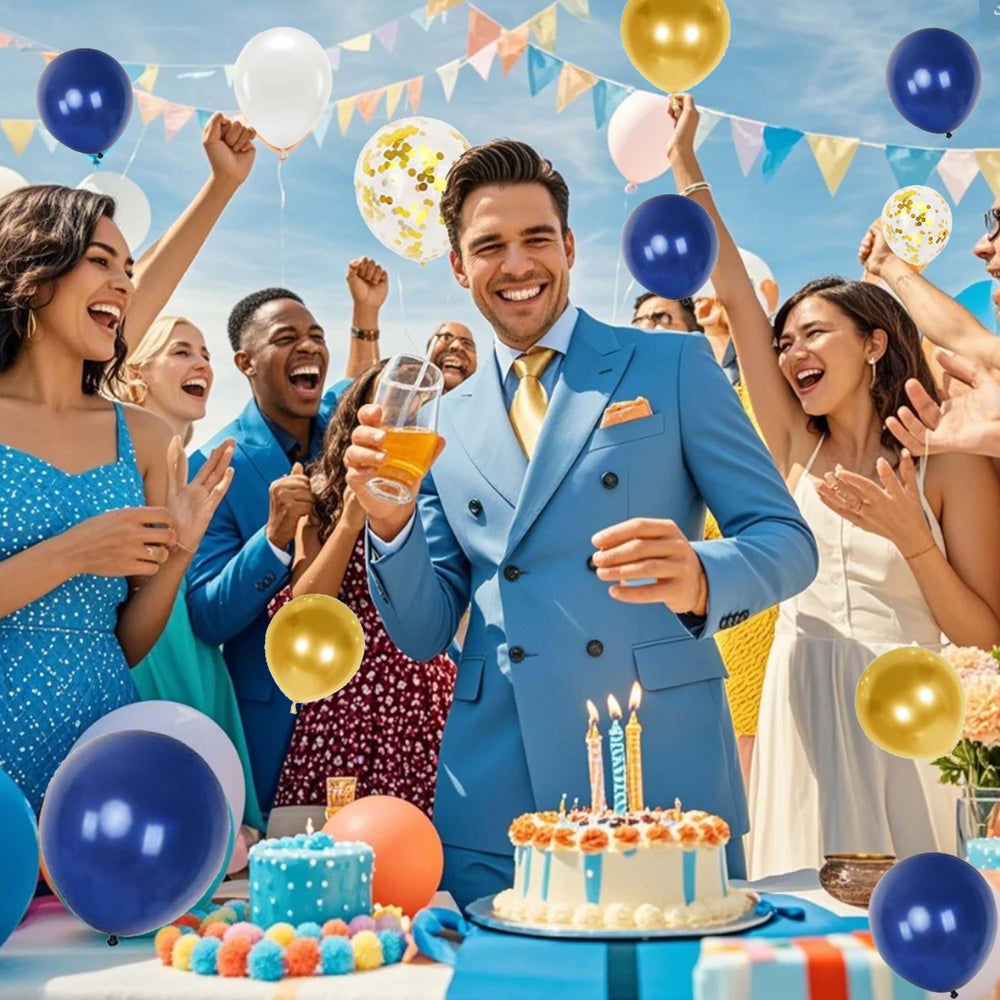 Jenlion versatile set fits indoor and outdoor birthday celebrations.