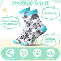 JenPen doodle socks close-up with flowers and animals for imaginative drawing