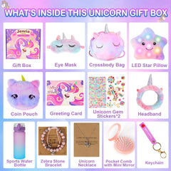 Jenria unicorn gift set plush eye mask for cozy sleep and relaxation