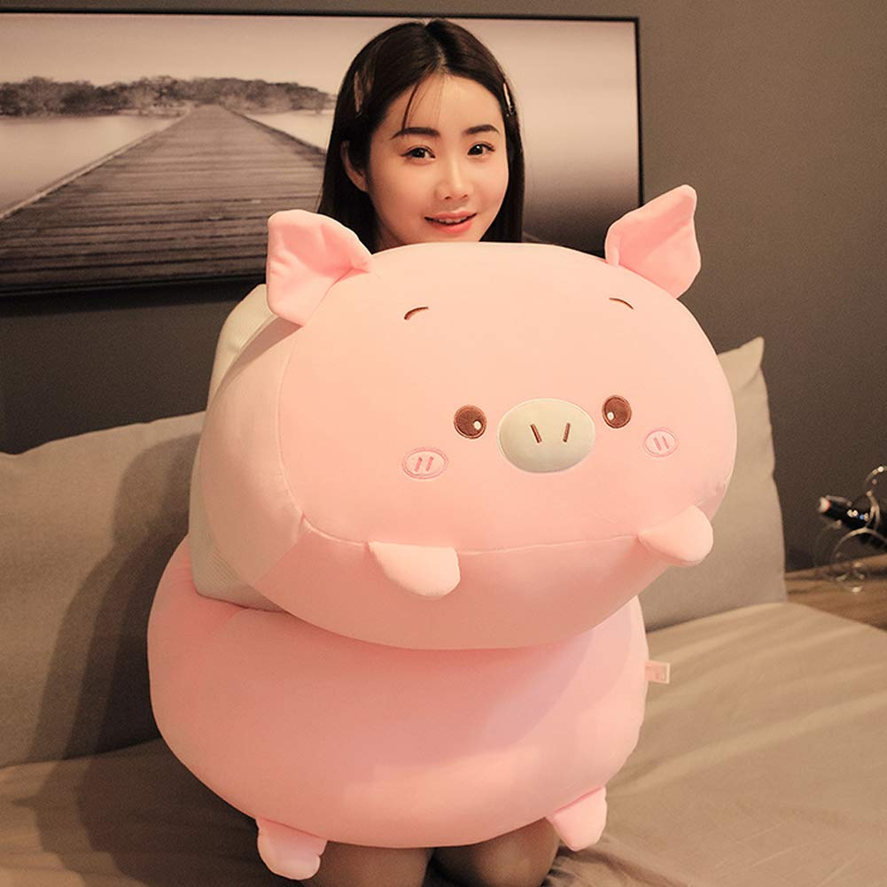 Jensquaify pig plush pillow in a car offers cozy travel companionship.